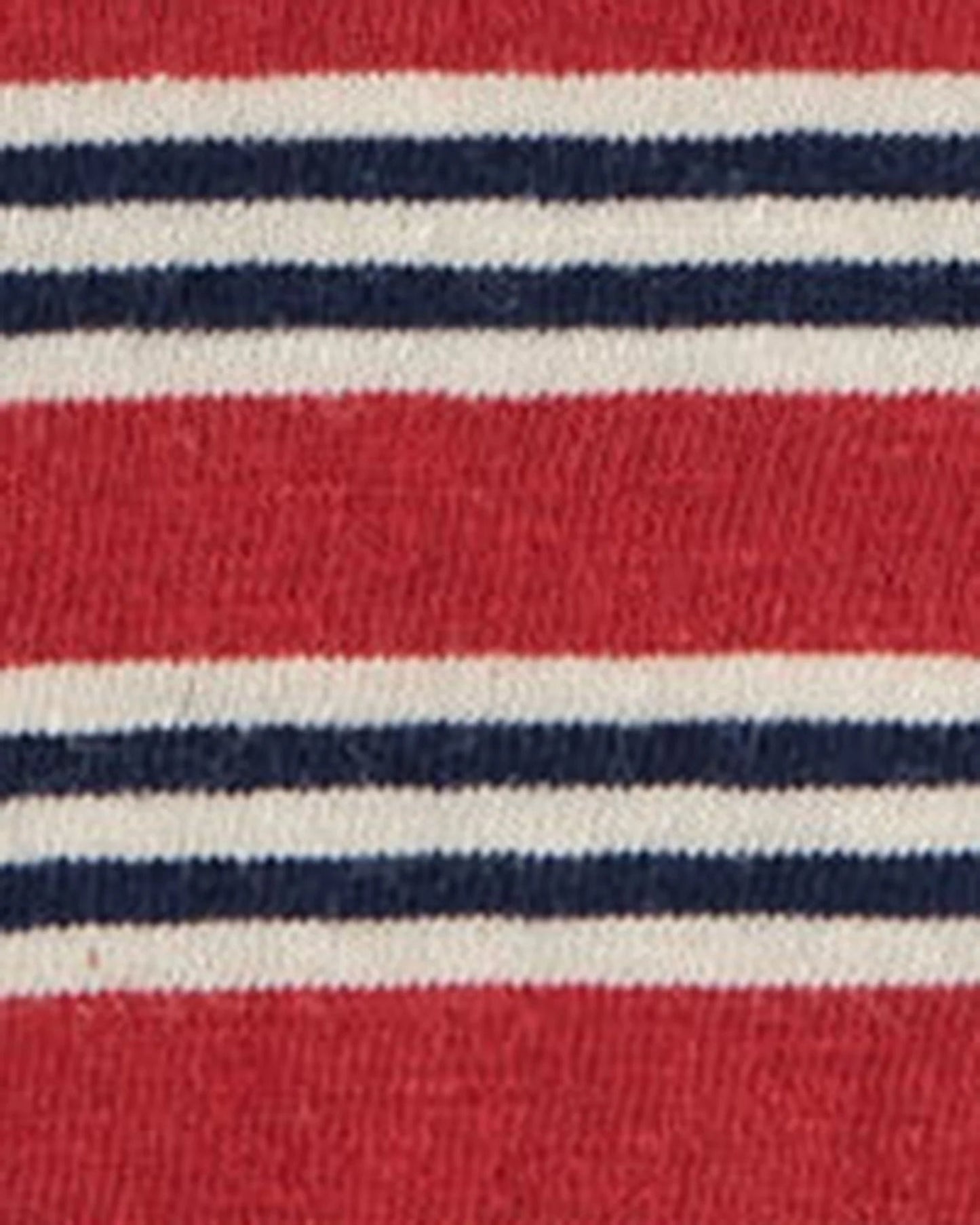 bassike | Stripe Quarter SLV T-shirt | Red/Navy/Natural | Palm Boutique