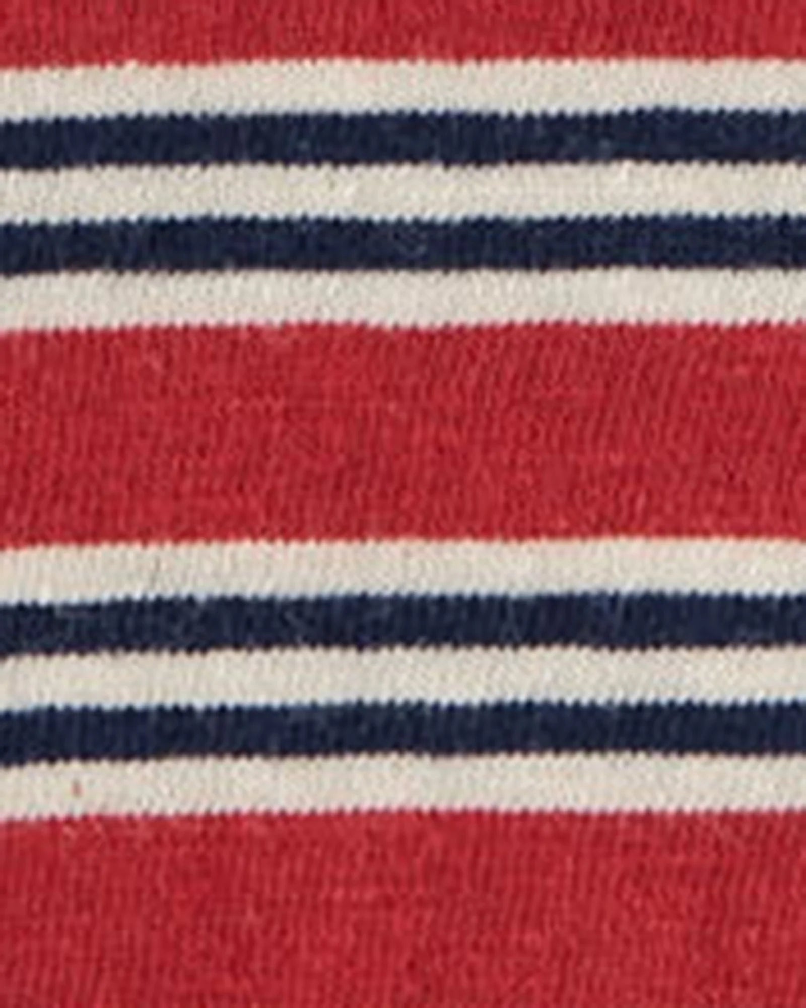 bassike | Stripe Quarter SLV T-shirt | Red/Navy/Natural | Palm Boutique