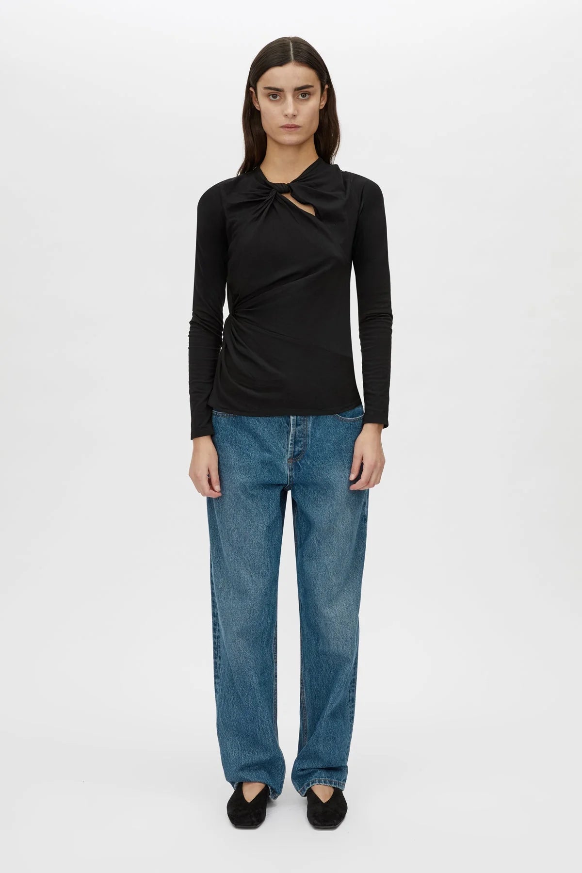 Camilla and Marc | Felton Knot Long Sleeve Tee | Black | Palm Boutique