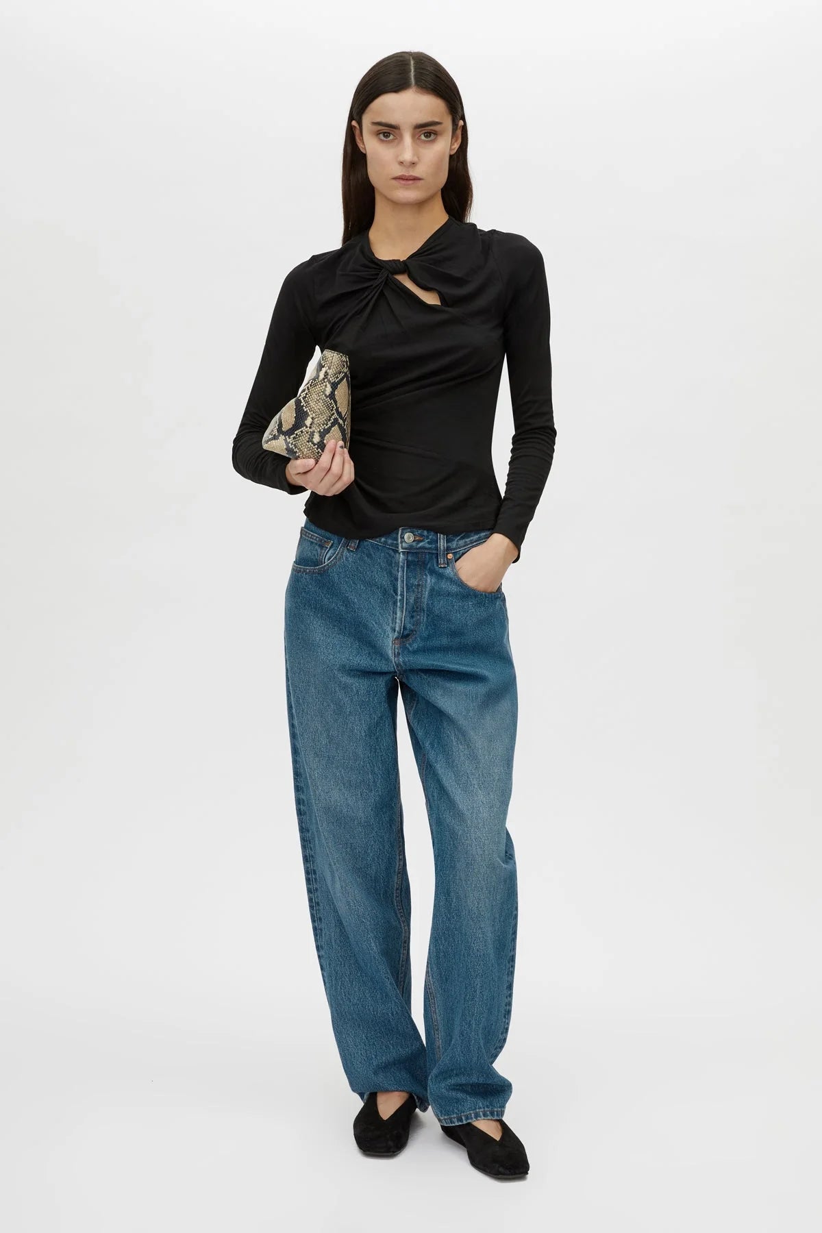 Camilla and Marc | Felton Knot Long Sleeve Tee | Black | Palm Boutique