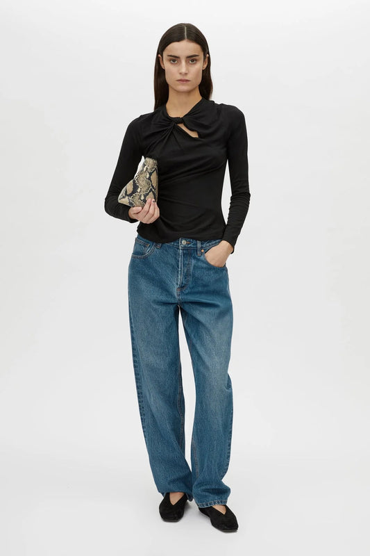 Camilla and Marc | Felton Knot Long Sleeve Tee | Black | Palm Boutique