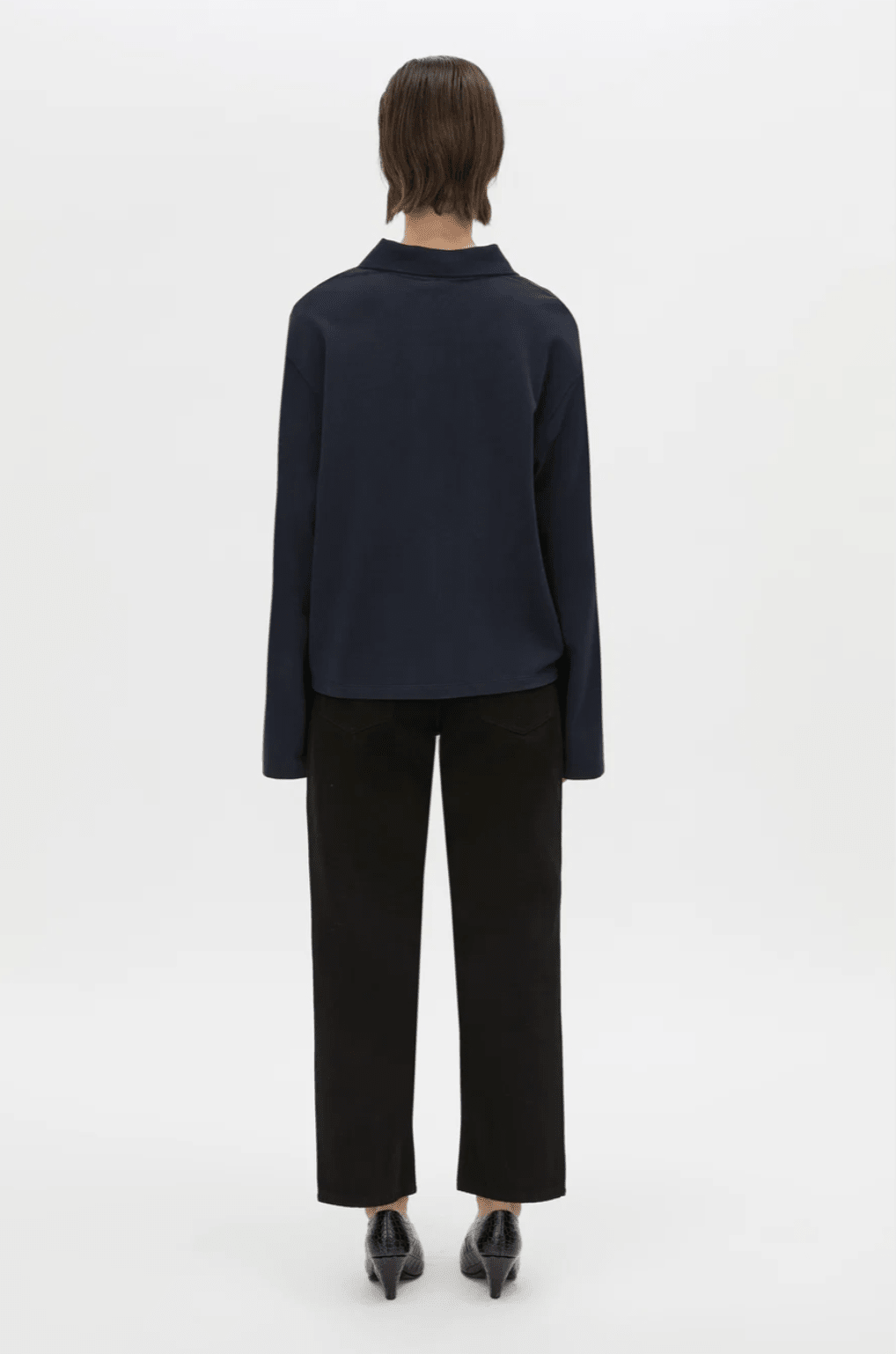 Camilla and Marc | Moreno Long Sleeve Polo Top | Navy | Palm Boutique