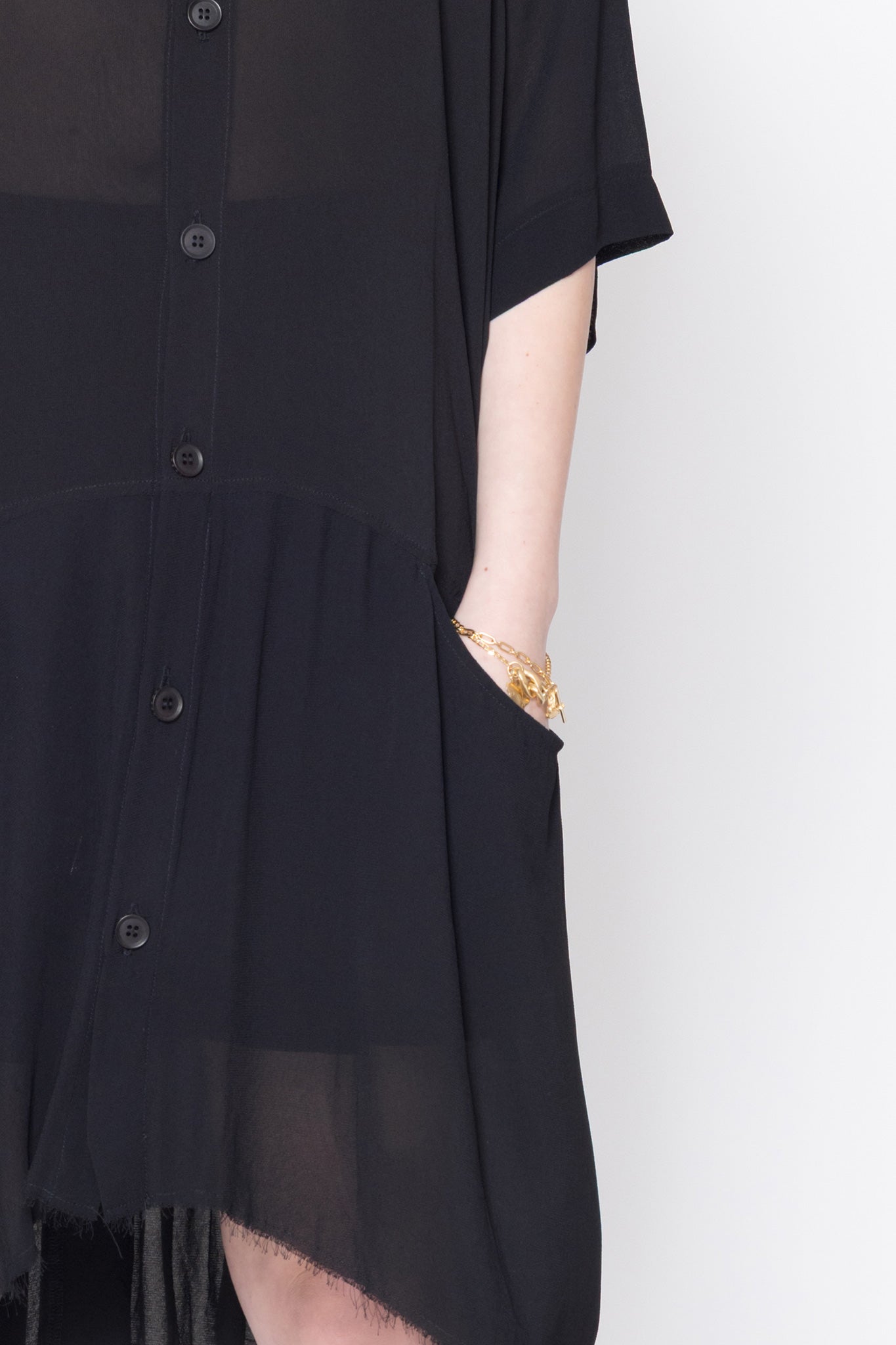 Company Of Strangers | Egos Shirtdress | Black Georgette | Palm Boutique