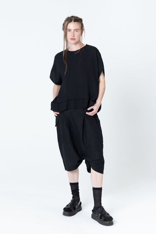 Company Of Strangers | Fold Tank | Black Seersucker | Palm Boutique