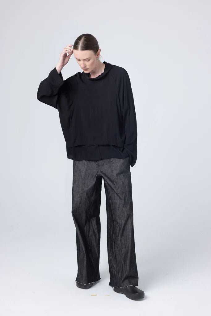 Company Of Strangers | Parka Sweater | Black Viscose Twill | Palm Boutique