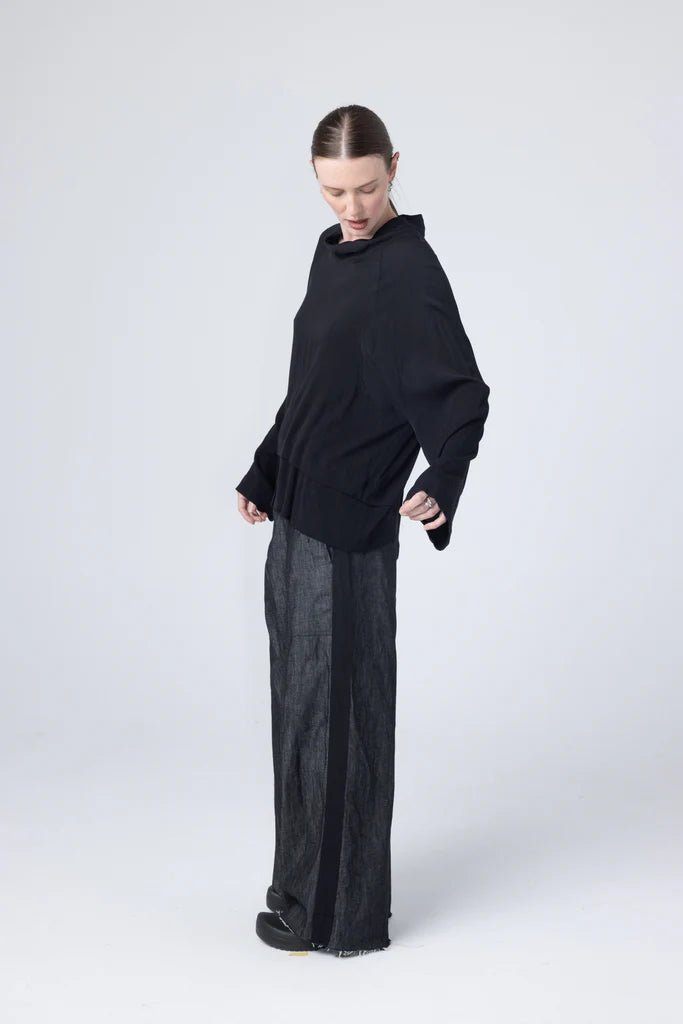 Company Of Strangers | Parka Sweater | Black Viscose Twill | Palm Boutique