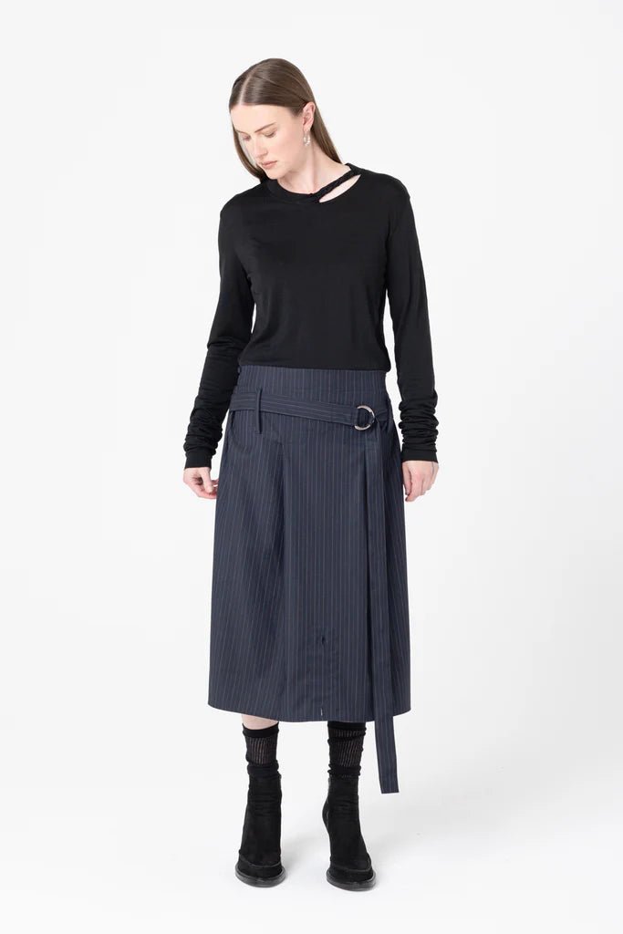 Company Of Strangers | Transform Skirt | Charcoal Stripe | Palm Boutique