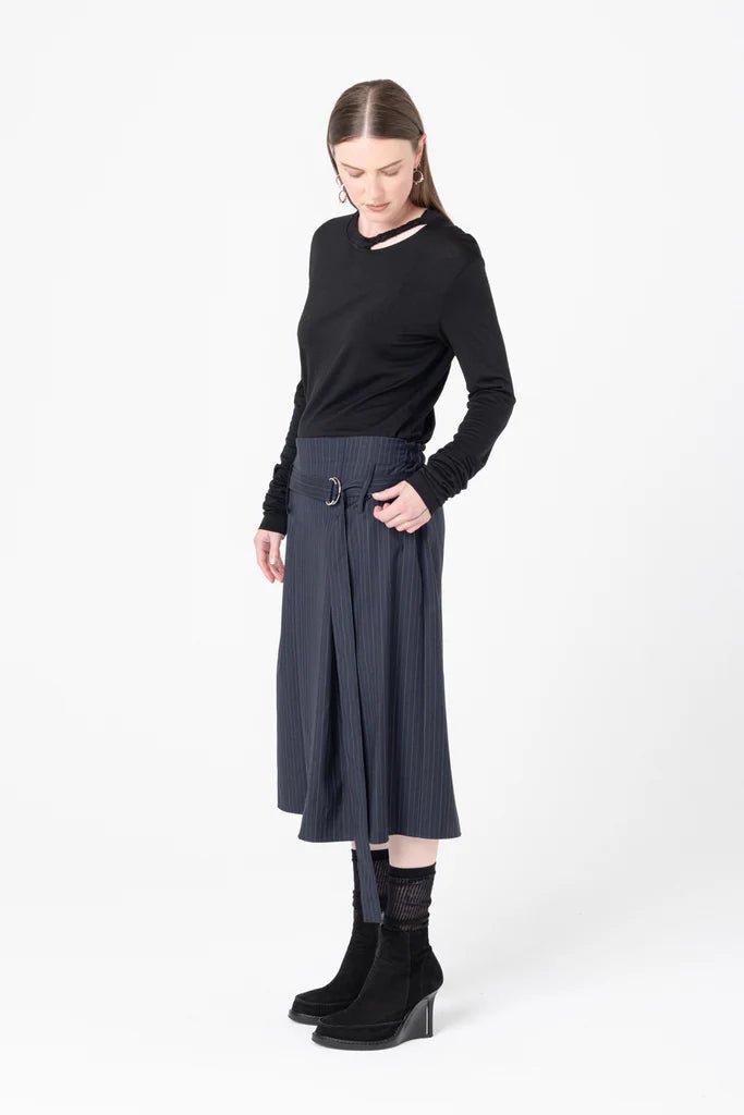 Company Of Strangers | Transform Skirt | Charcoal Stripe | Palm Boutique