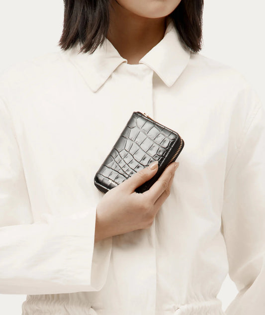 Deadly Ponies | Mini Wallet | Black Croc | Palm Boutique