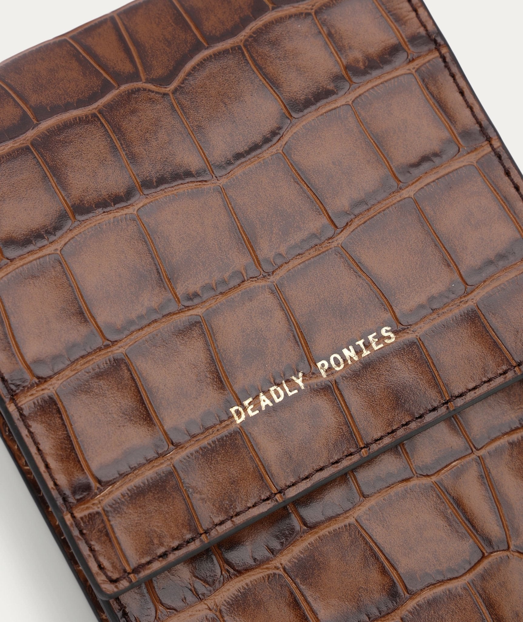 Deadly Ponies | Poucheroo Leather Strap | Toffee Croc | Palm Boutique