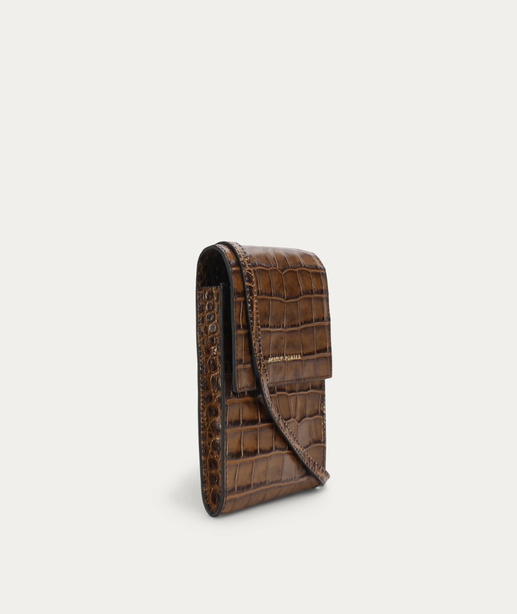 Deadly Ponies | Poucheroo Leather Strap | Toffee Croc | Palm Boutique