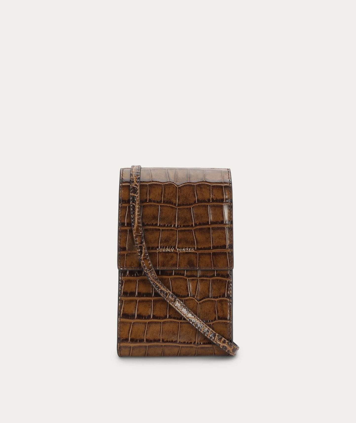 Deadly Ponies | Poucheroo Leather Strap | Toffee Croc | Palm Boutique
