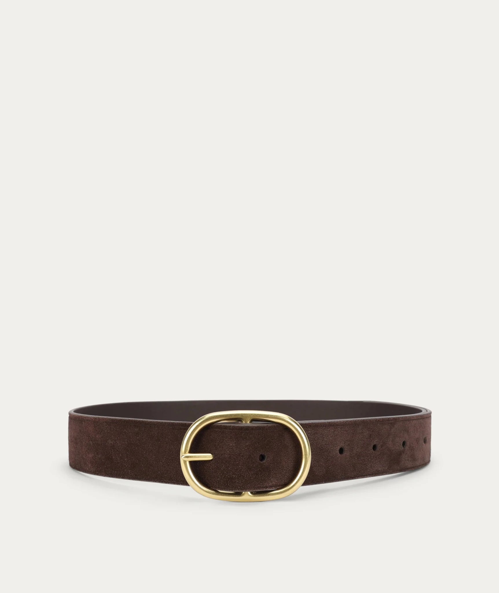 Deadly Ponies | Wide Belt Oval Buckle | Java Suede/Brass | Palm Boutique