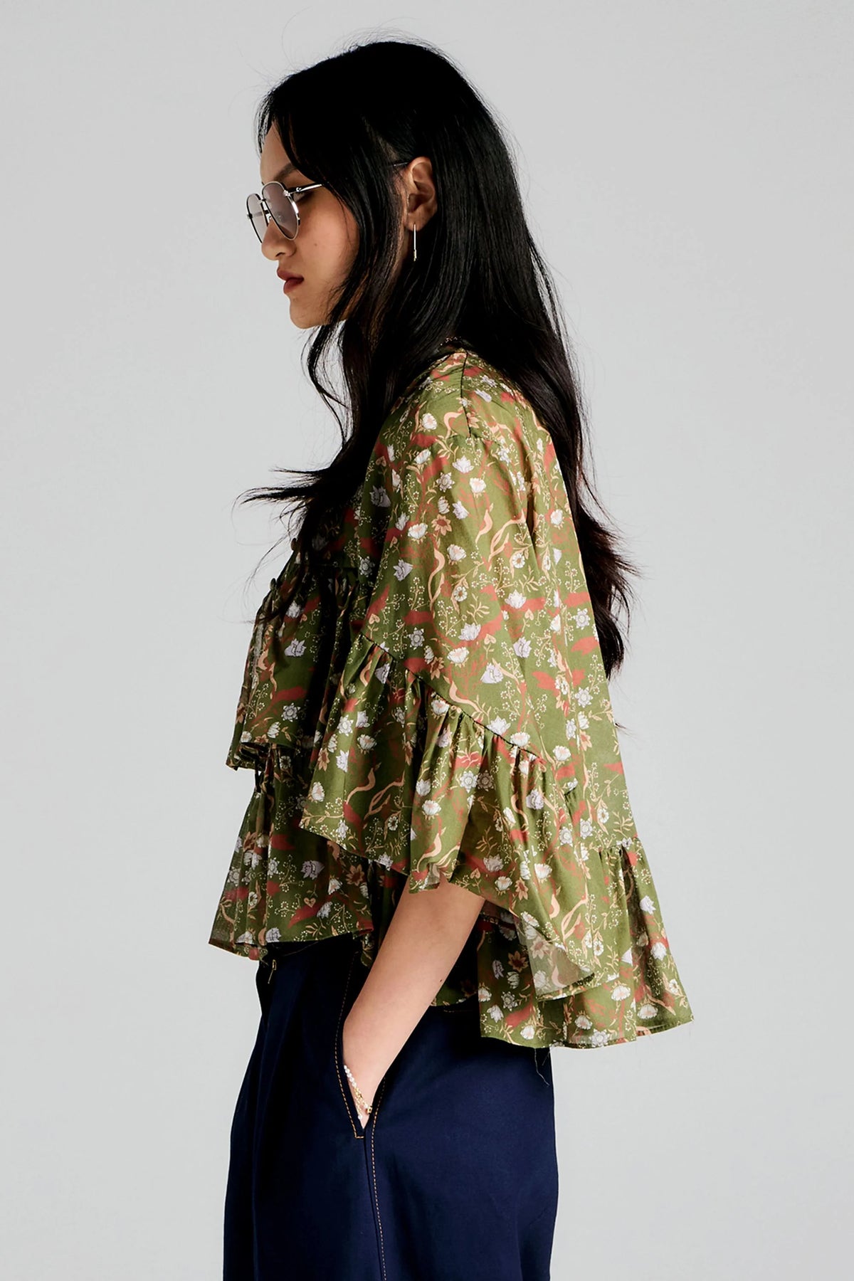 Fleur Blouse | Olive Multi