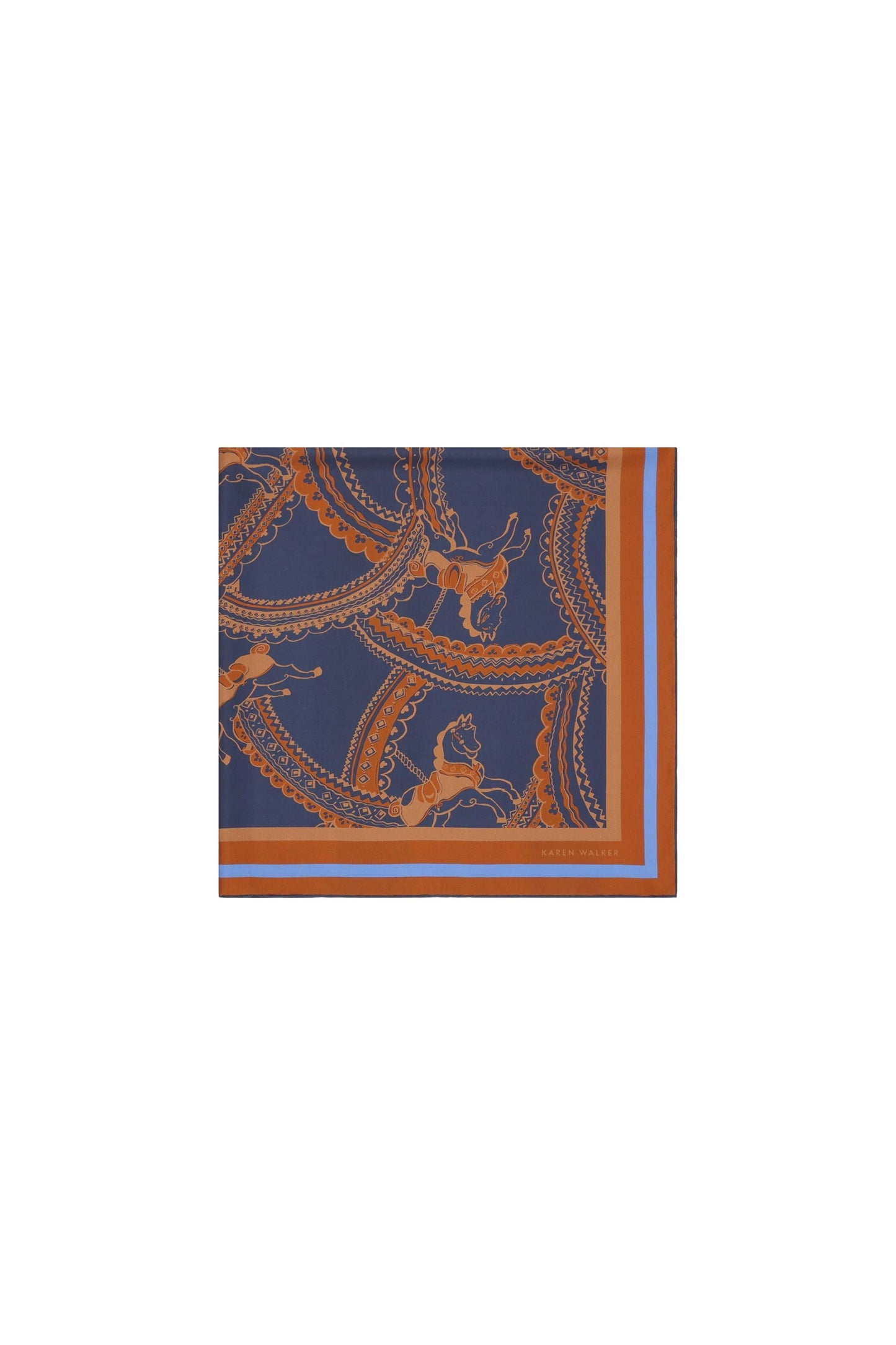 Carousel Classic Silk Scarf | Navy Multi