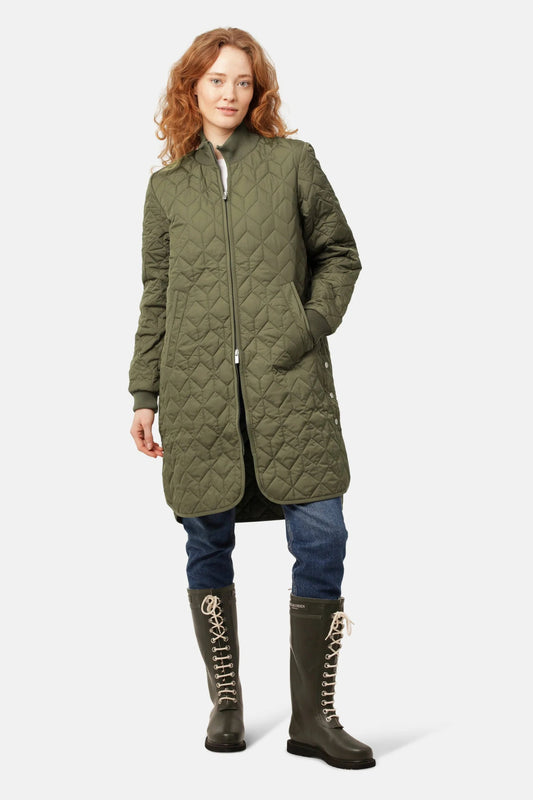 Ilse Jacobsen | ART 06 Long Quilted Coat | Army | Palm Boutique