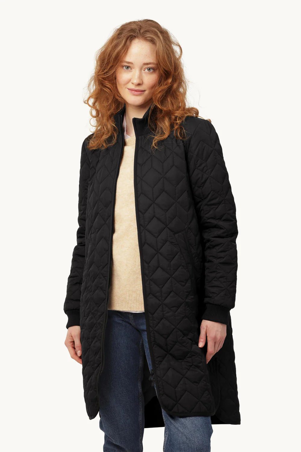 Ilse Jacobsen | ART06 Long Quilt Coat | Black | Palm Boutique