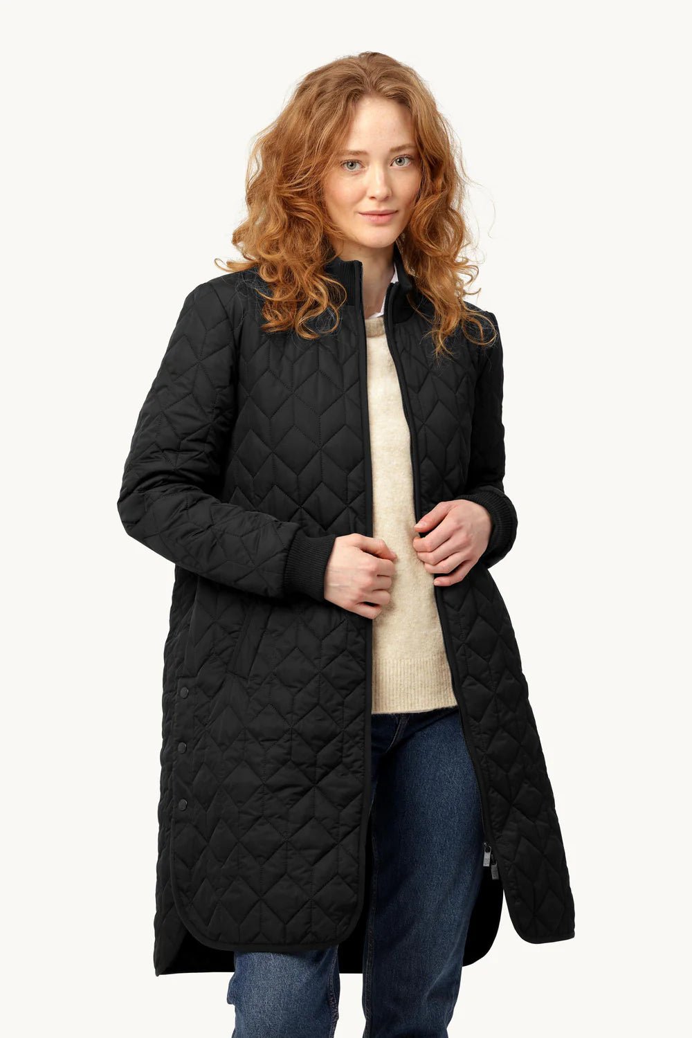 Ilse Jacobsen | ART06 Long Quilt Coat | Black | Palm Boutique