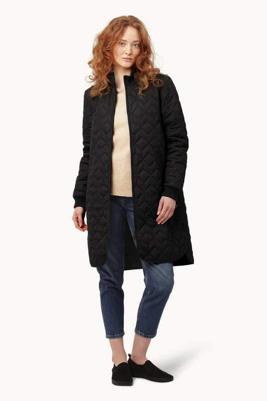 Ilse Jacobsen | ART06 Long Quilt Coat | Black | Palm Boutique