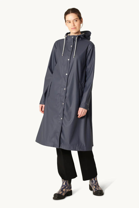 Ilse Jacobsen | RAIN232FR Long Rain Jacket | Ombre Blue | Palm Boutique