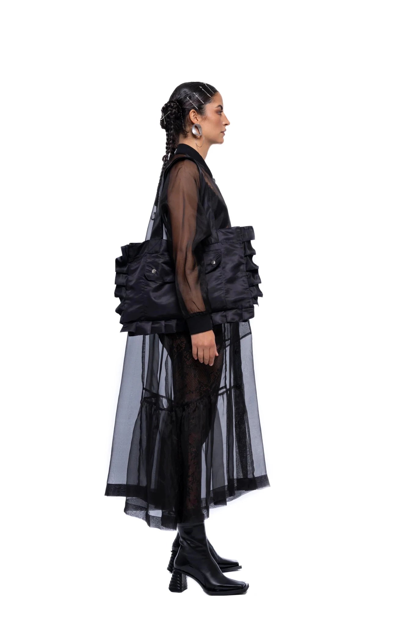 JPALM | Frill Mini Tote Bag | Black | Palm Boutique