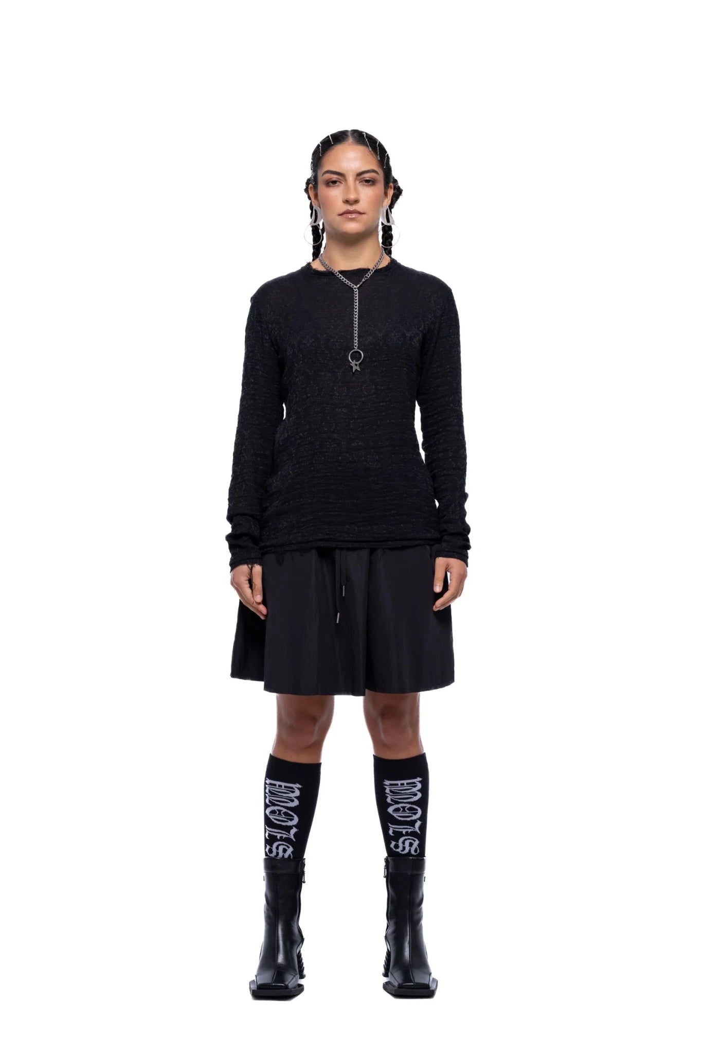 JPALM | Helena Top | Black Filigree | Palm Boutique