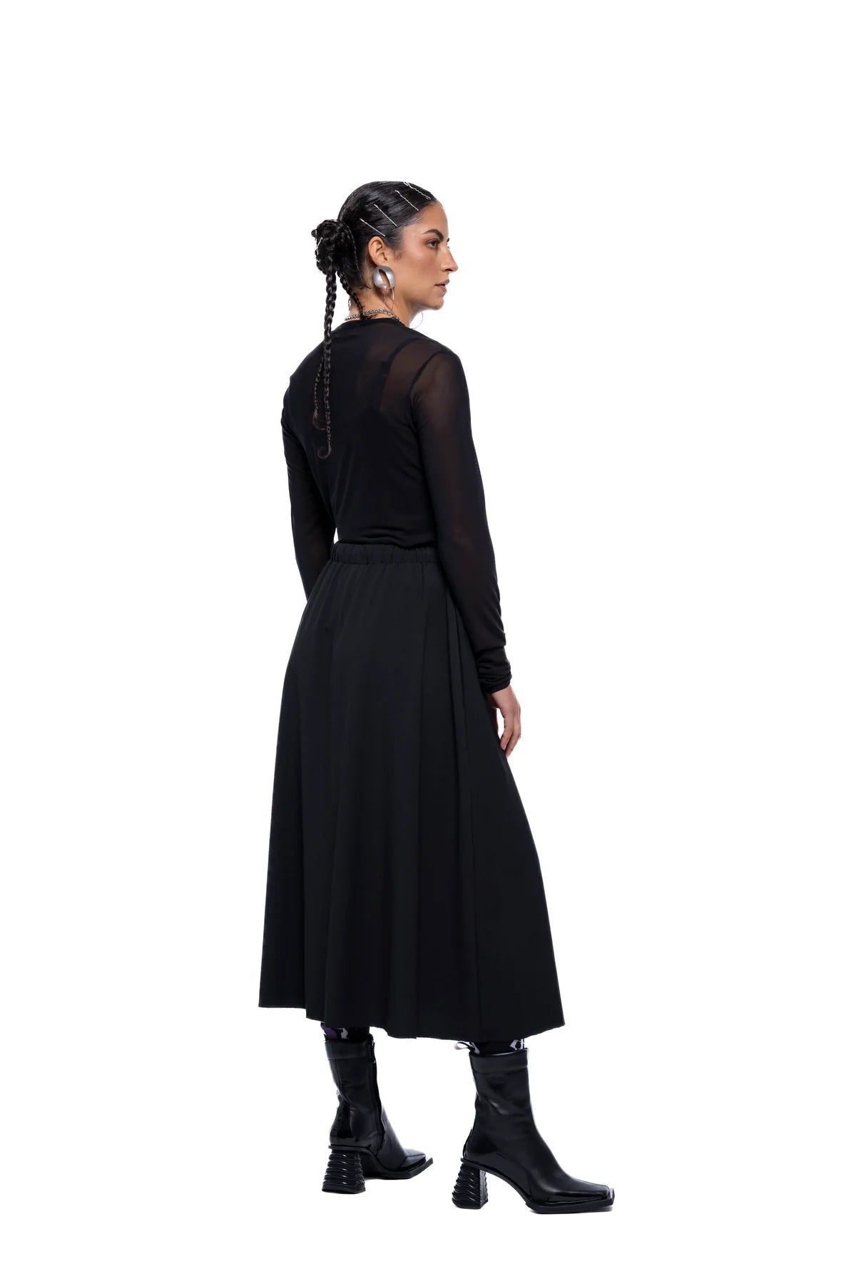 JPALM | Service Skirt Long | Black Suiting | Palm Boutique