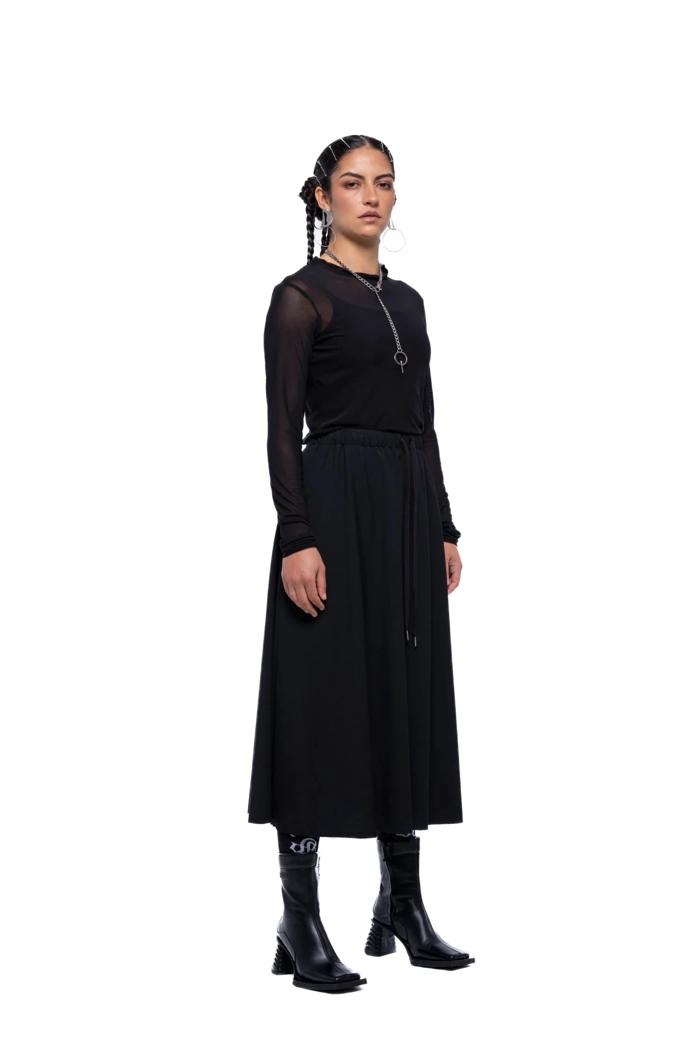 JPALM | Service Skirt Long | Black Suiting | Palm Boutique