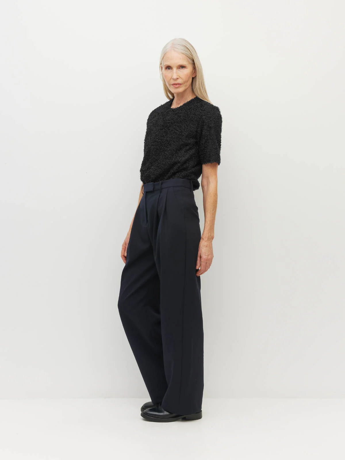 Juliette Hogan | Boyfriend Pant (Wool Twill) | Navy Twill | Palm Boutique