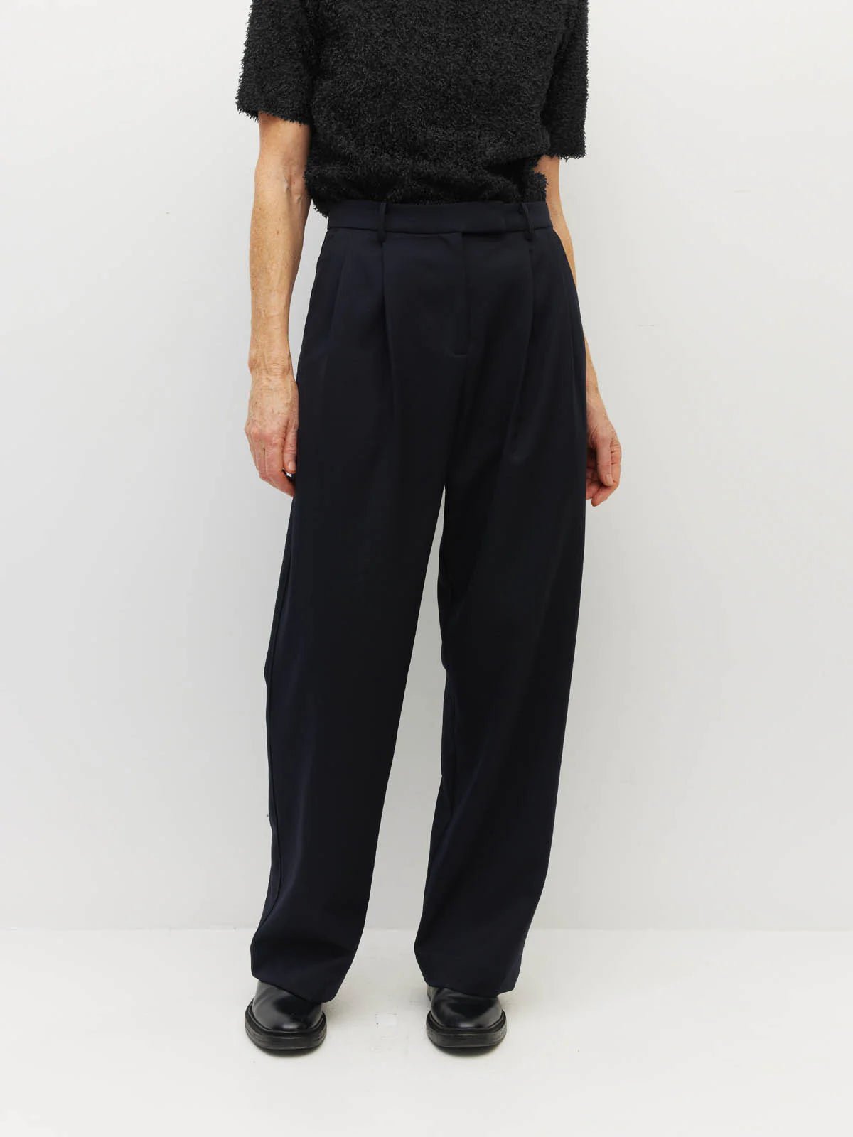 Juliette Hogan | Boyfriend Pant (Wool Twill) | Navy Twill | Palm Boutique