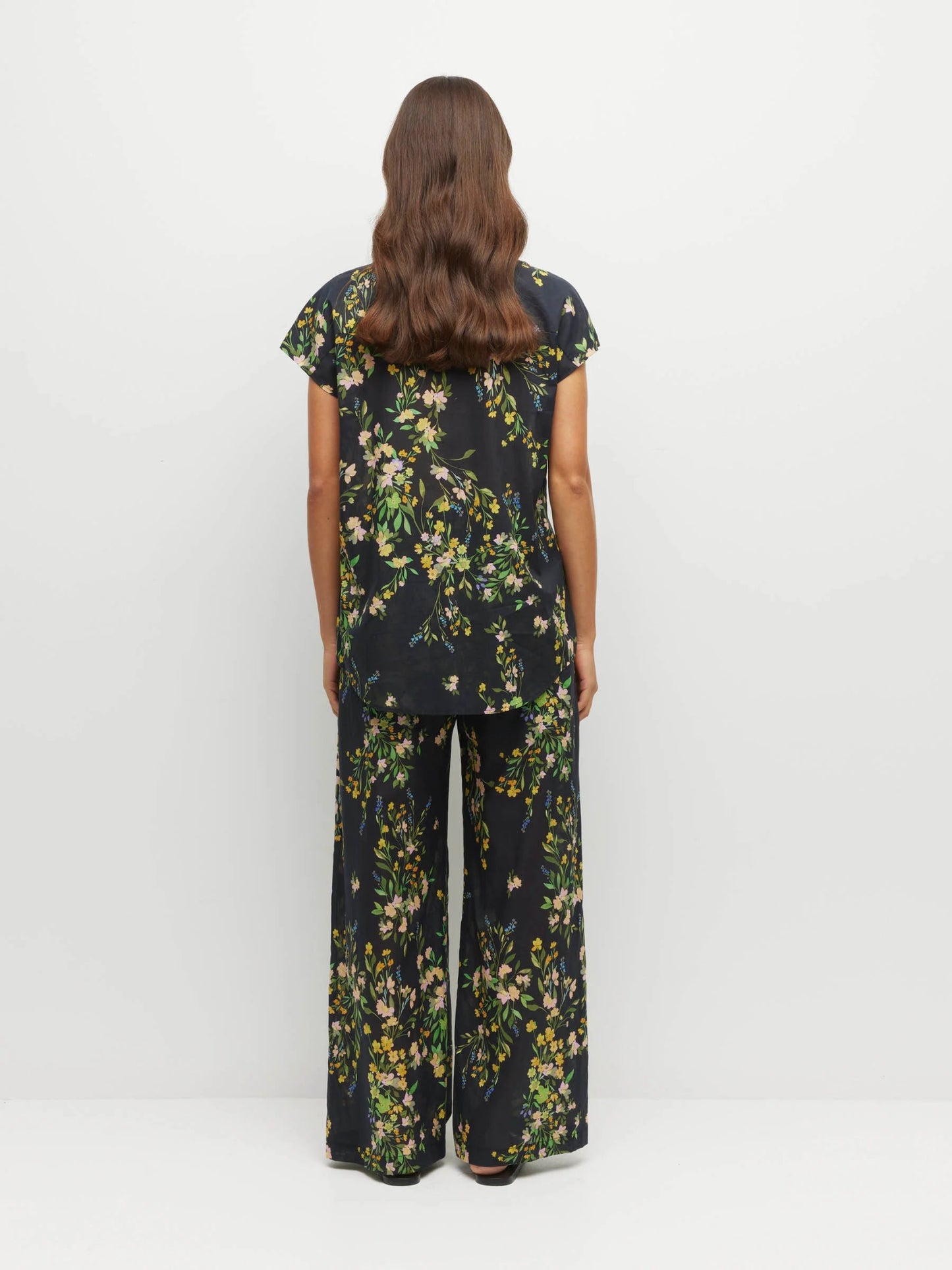 Juliette Hogan | Eleanor Shirt | (Dark Garland Cotton) Painted Petals | Palm Boutique