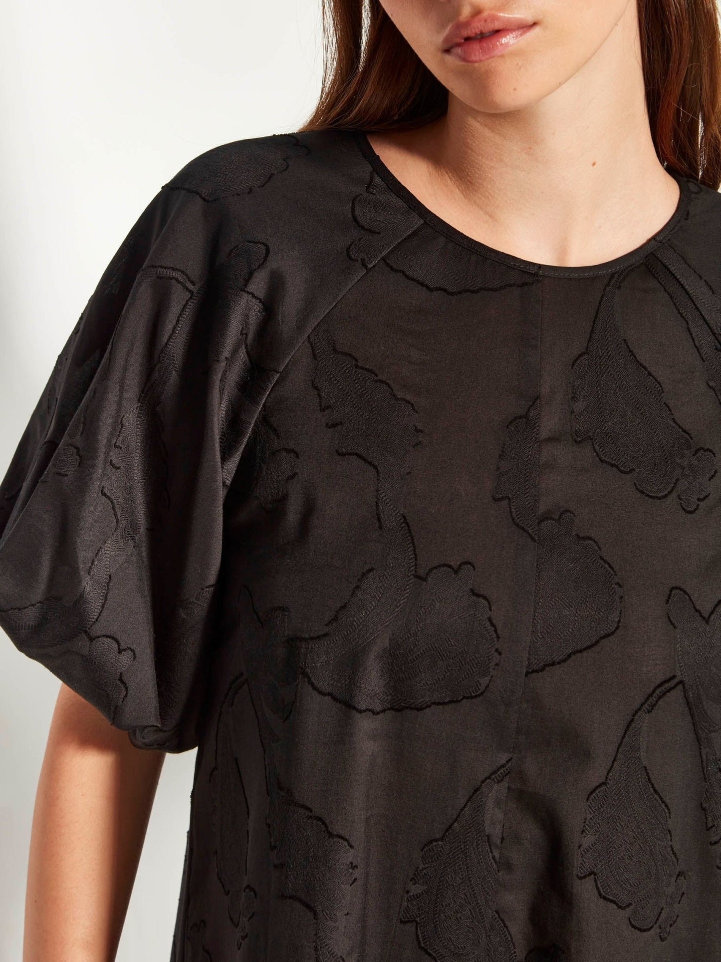 Juliette Hogan | Emmy Dress (Floral Cotton Jacquard) | Black | Palm Boutique