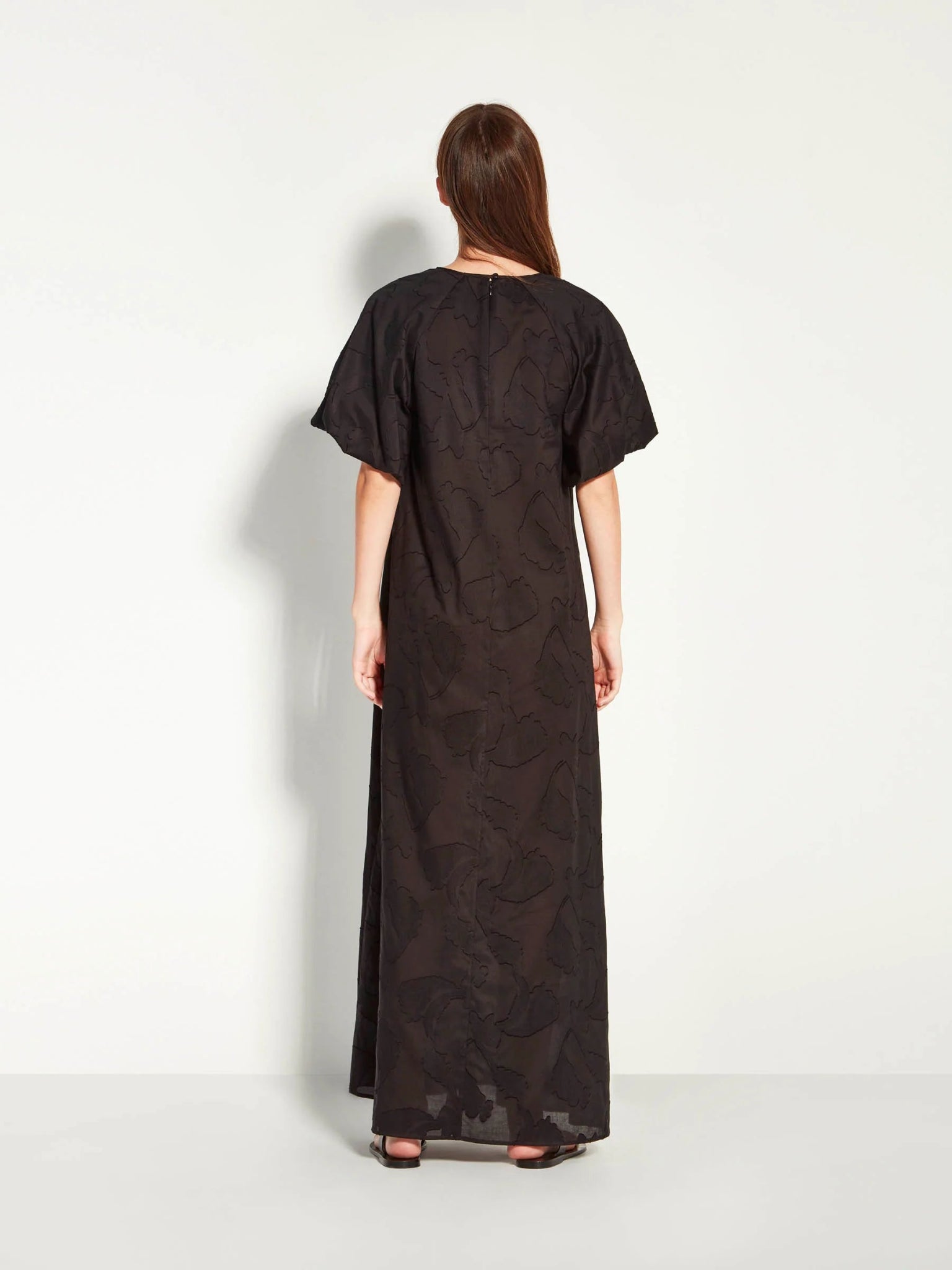 Juliette Hogan | Emmy Dress (Floral Cotton Jacquard) | Black | Palm Boutique