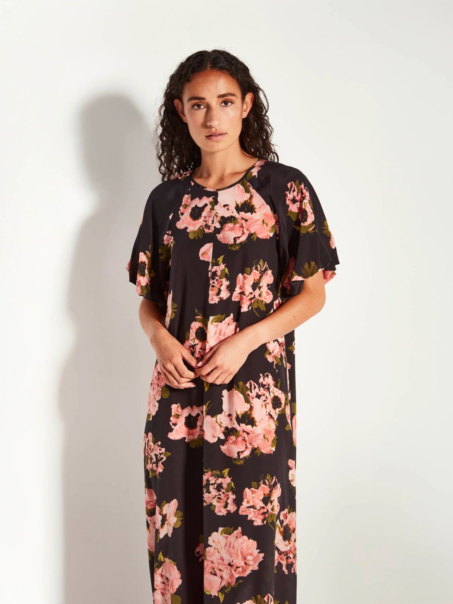 Juliette Hogan | Emmy Dress (Ruffled Tulips Silk) | Shadow | Palm Boutique
