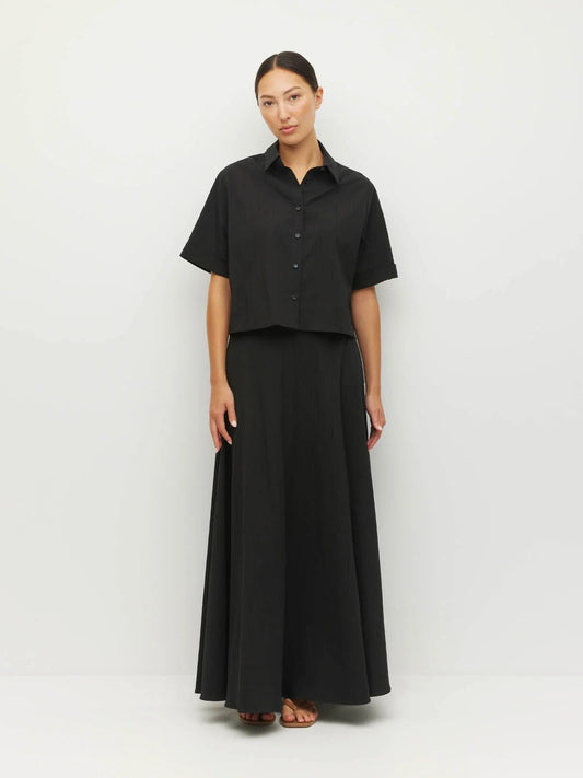Juliette Hogan | Everly Shirt (Thread Line Cotton) Black Linear | Palm Boutique
