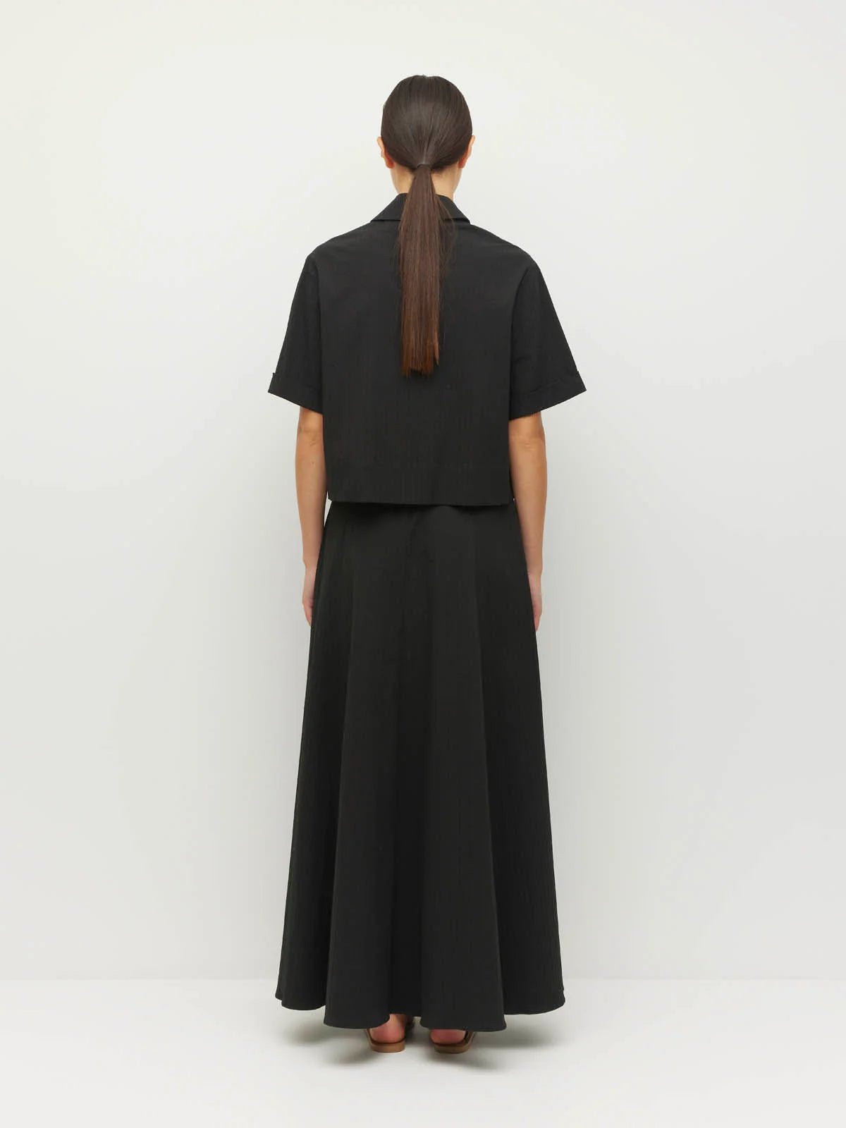 Juliette Hogan | Everly Shirt (Thread Line Cotton) Black Linear | Palm Boutique
