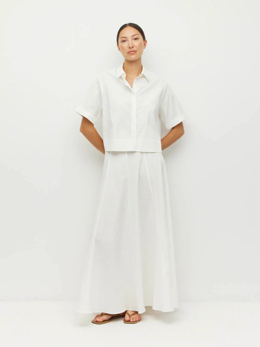 Juliette Hogan | Everly Shirt (Thread Line Cotton) White Linear | Palm Boutique