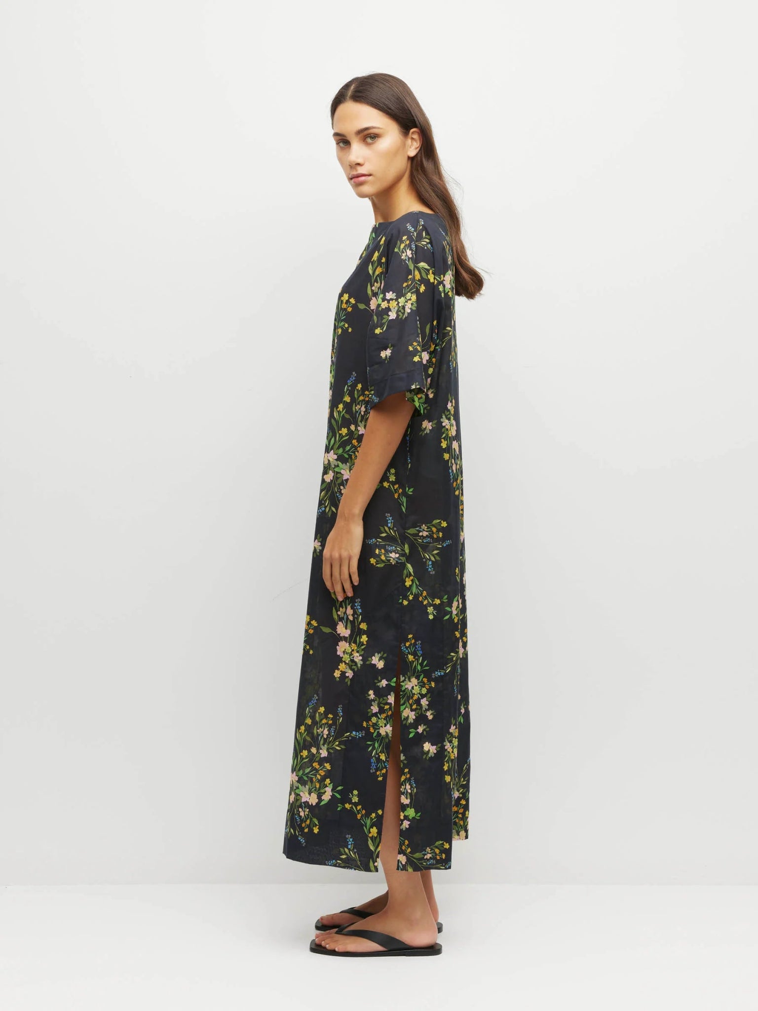 Juliette Hogan | Kiko Dress | (Dark Garland Cotton) Painted Petals | Palm Boutique