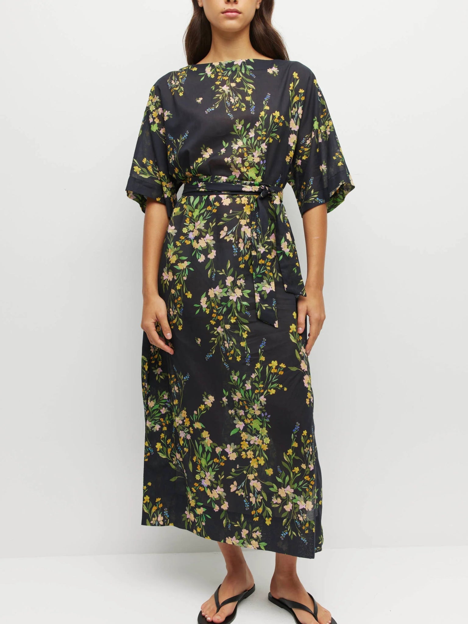 Juliette Hogan | Kiko Dress | (Dark Garland Cotton) Painted Petals | Palm Boutique