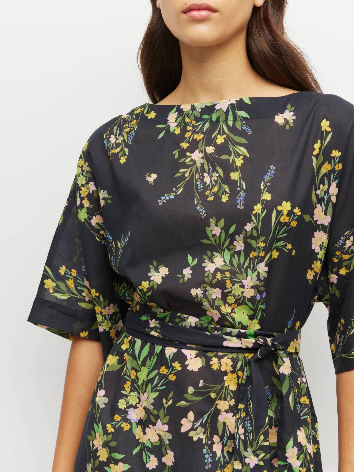 Juliette Hogan | Kiko Dress | (Dark Garland Cotton) Painted Petals | Palm Boutique