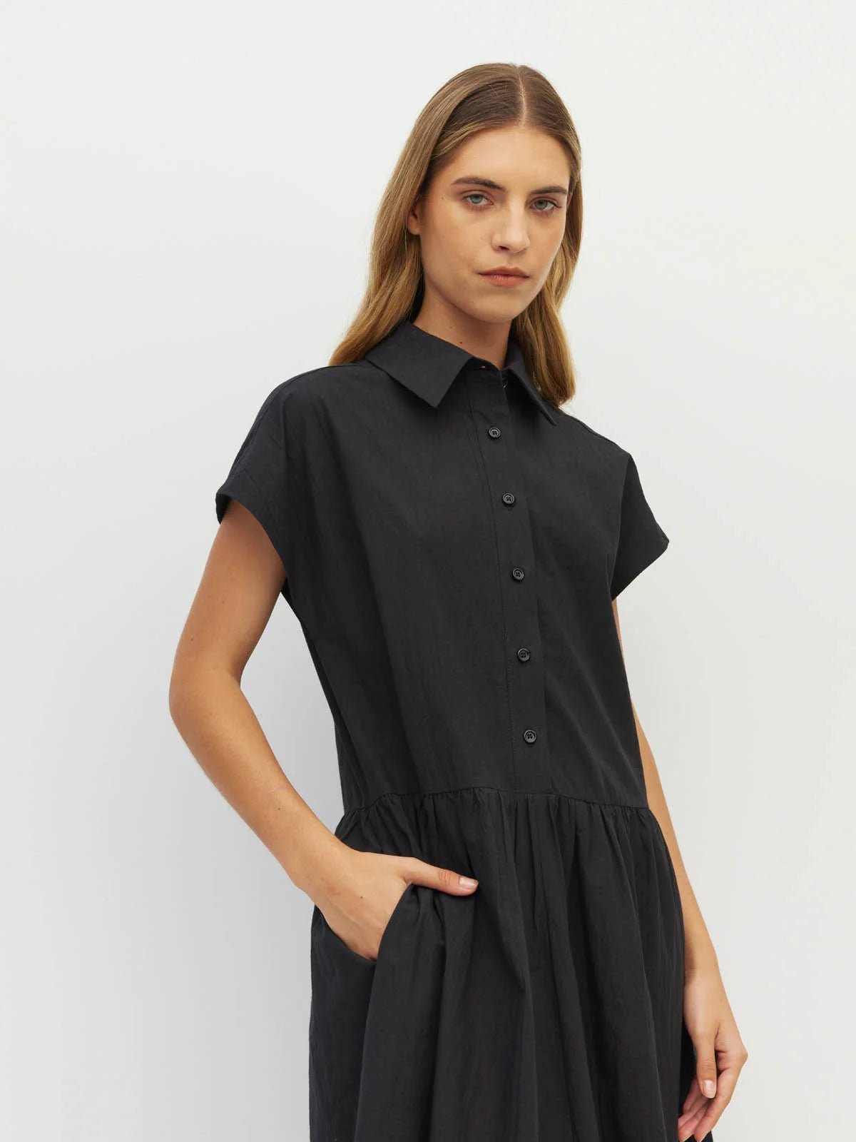 Juliette Hogan | Lenni Dress (Crushed Cotton) Black | Palm Boutique