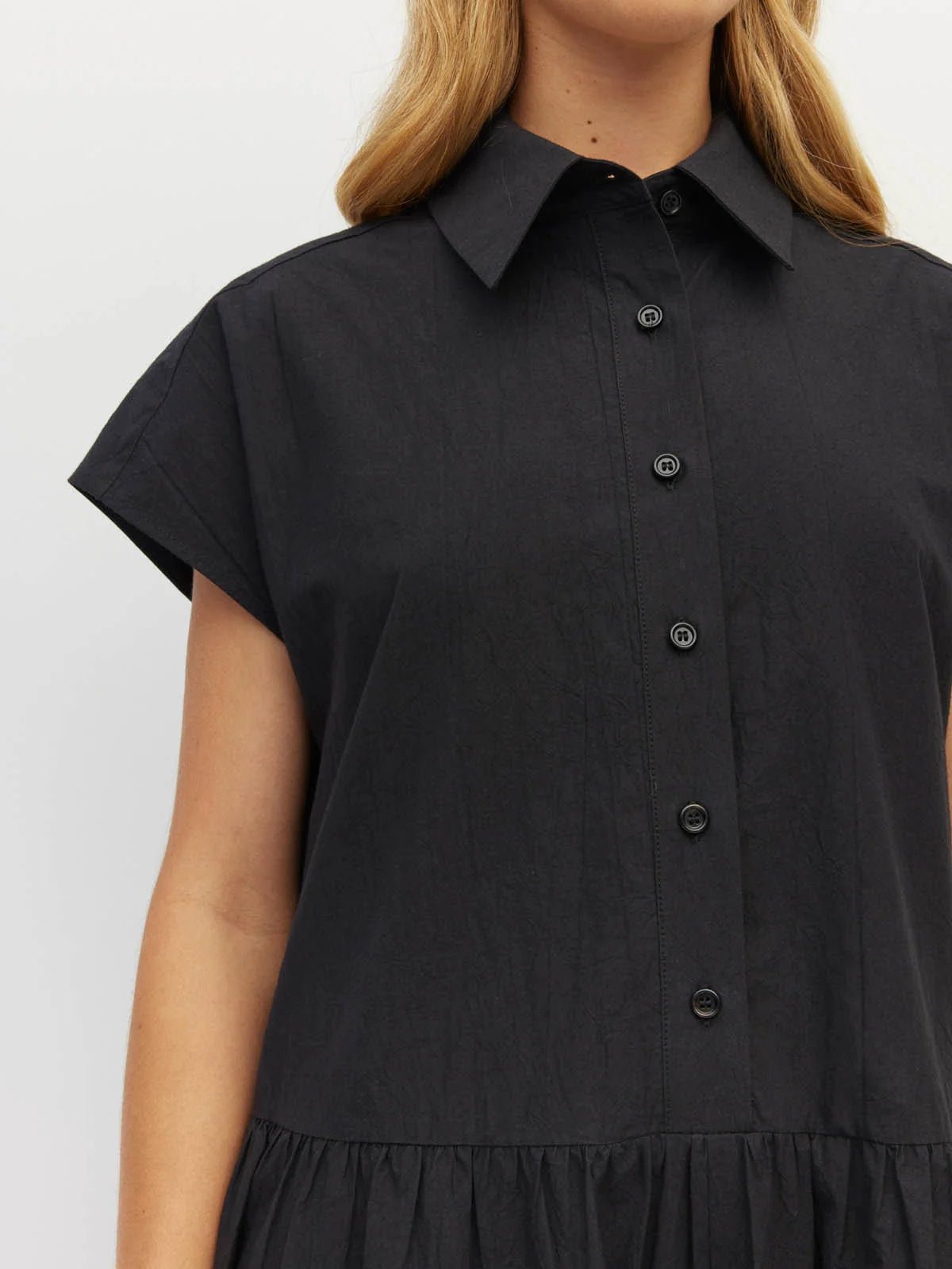 Juliette Hogan | Lenni Dress (Crushed Cotton) Black | Palm Boutique