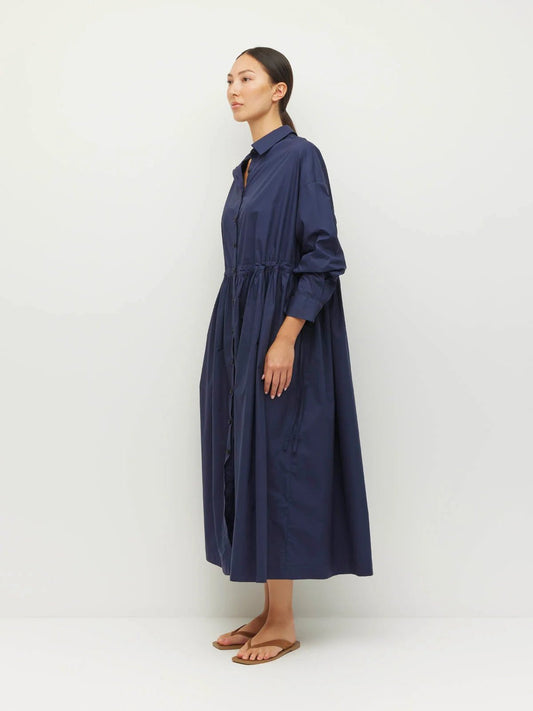 Juliette Hogan | Lenora Dress (Crisp Poplin) Navy | Palm Boutique