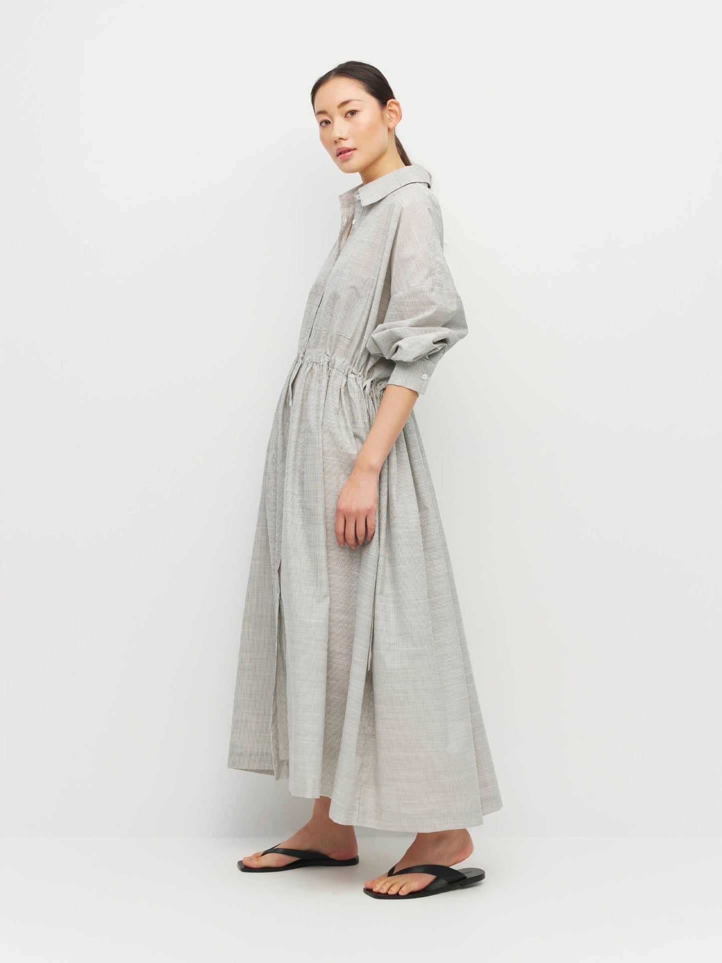 Juliette Hogan | Lenora Dress (Pinstripe Voile) | Fine Stripe | Palm Boutique