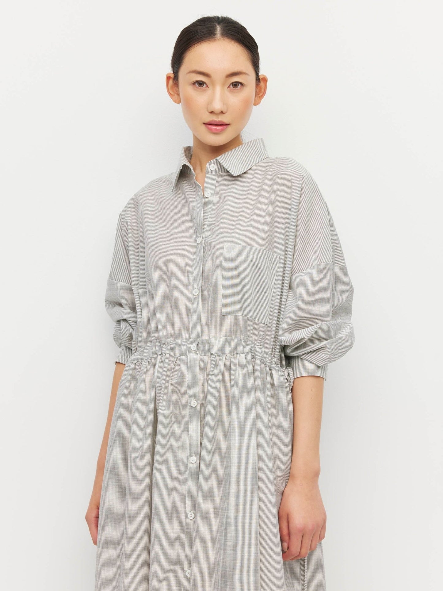 Juliette Hogan | Lenora Dress (Pinstripe Voile) | Fine Stripe | Palm Boutique