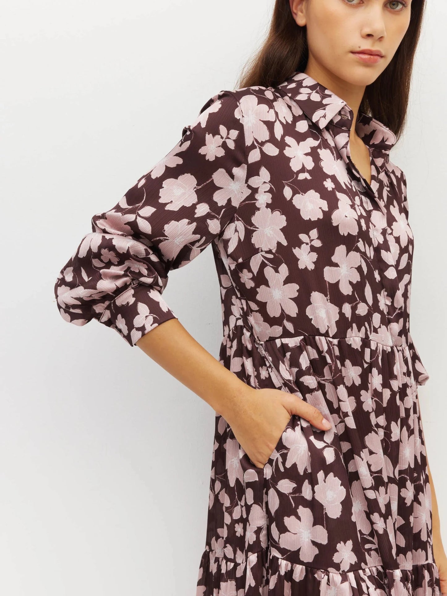 Juliette Hogan | Louise Dress (Dusk Blossom Plisse) | Rose Lustre | Palm Boutique