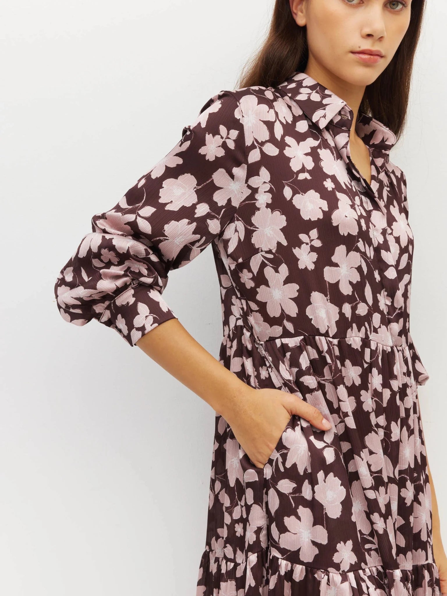 Juliette Hogan | Louise Dress (Dusk Blossom Plisse) | Rose Lustre | Palm Boutique
