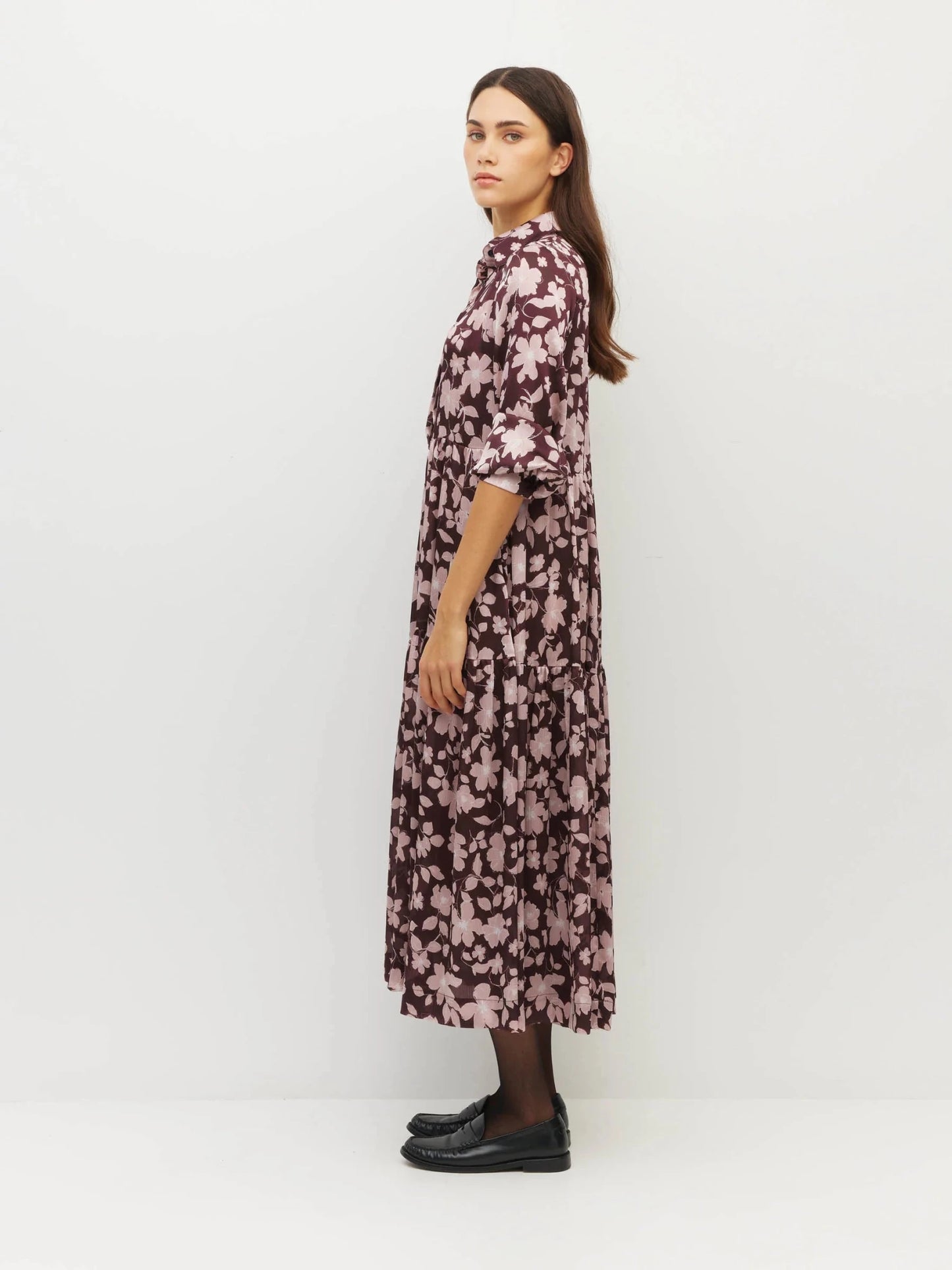 Juliette Hogan | Louise Dress (Dusk Blossom Plisse) | Rose Lustre | Palm Boutique