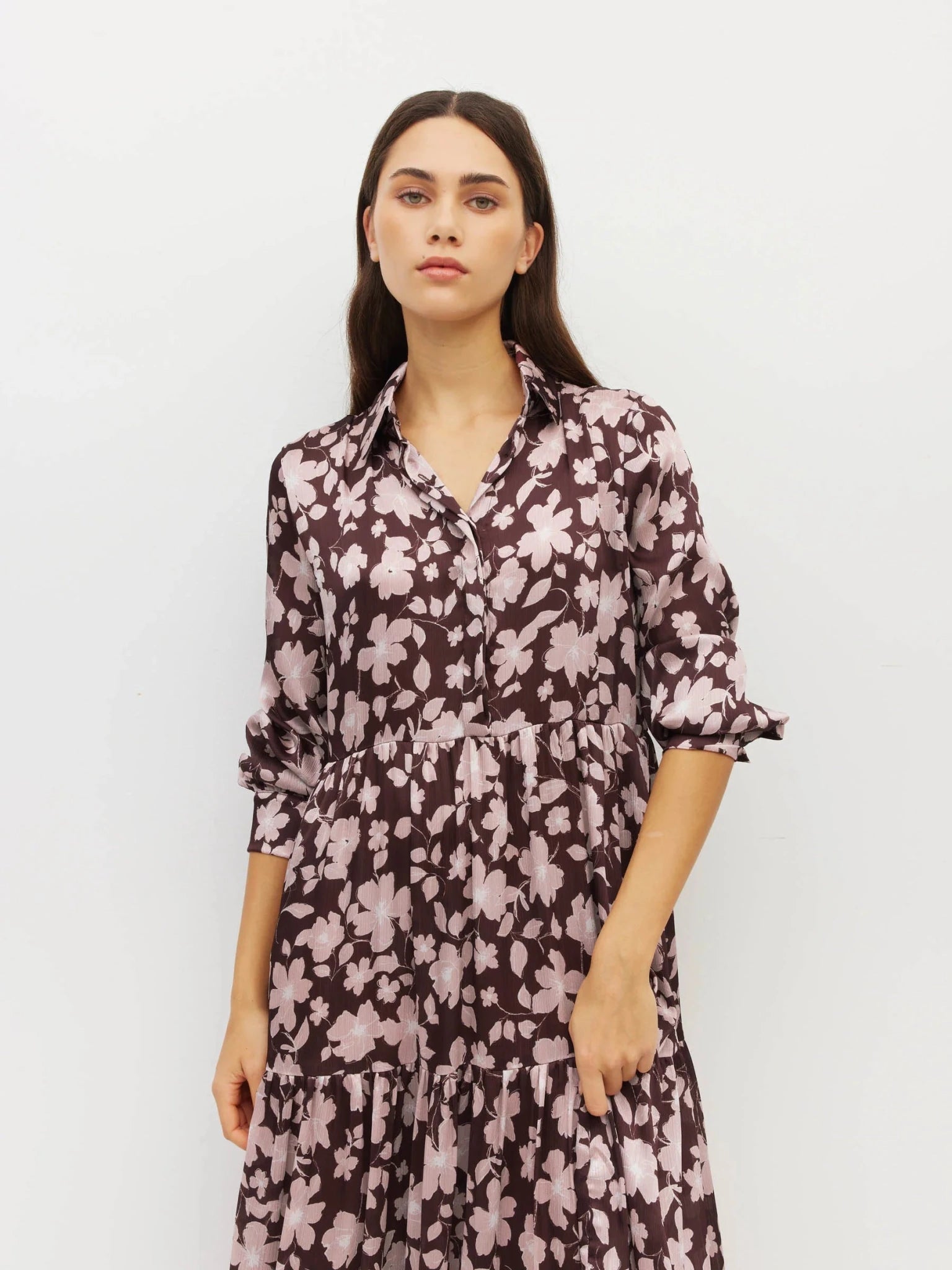 Juliette Hogan | Louise Dress (Dusk Blossom Plisse) | Rose Lustre | Palm Boutique