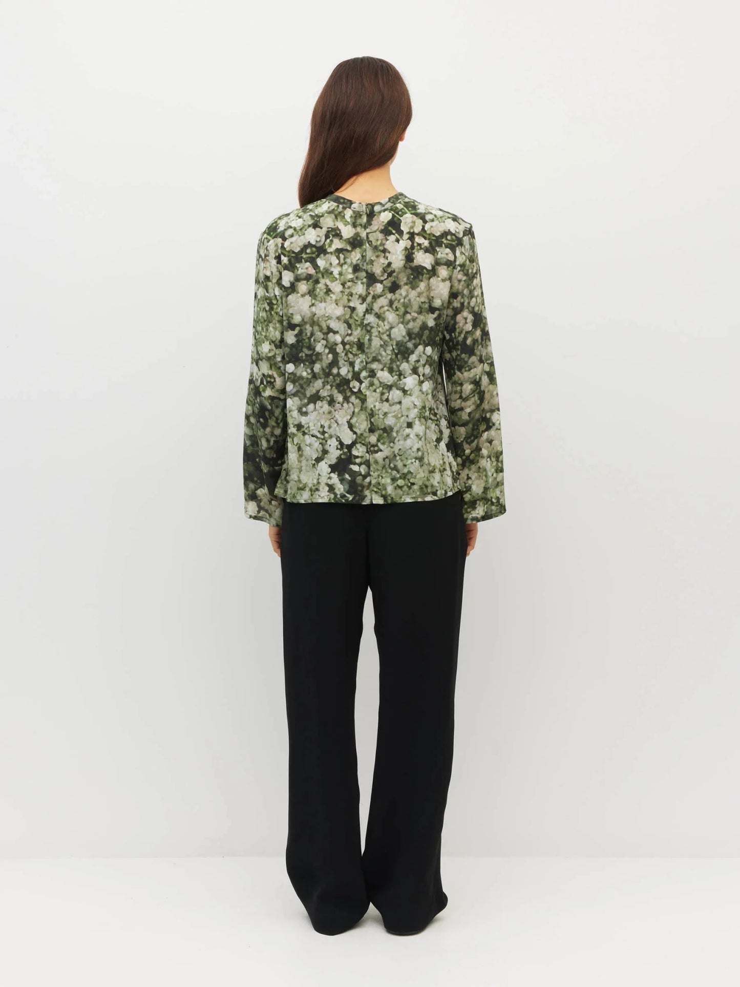 Juliette Hogan | L/S Fancy T (Gypsy Flora Crepe) | Seagrass | Palm Boutique